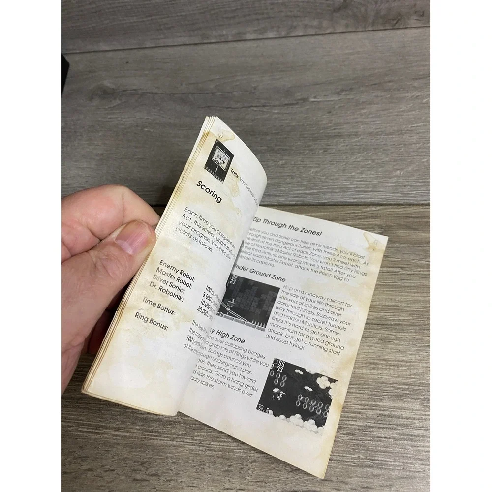 Sega Game Gear Sonic the Hedgehog‎ 2 Instruction Manual 1992 Original 672-0972